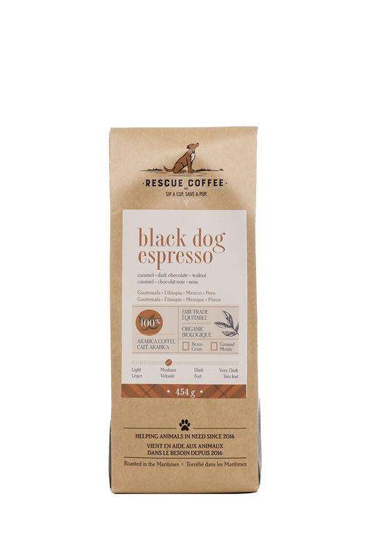 Rescue Coffee Black Dog Espresso Medium Roast 1lb Bag Whole Bean Rescue Coffee Black Dog Espresso Medium Roast 1lb Bag Whole Bean