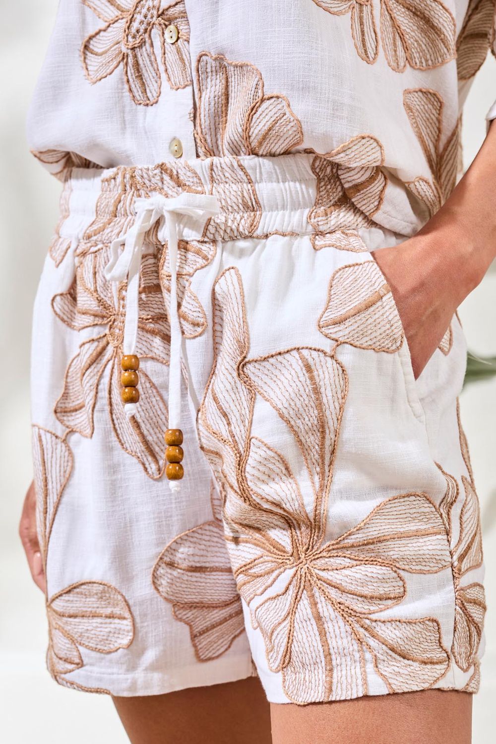 Tribal Print Pull on Short with Drawcord