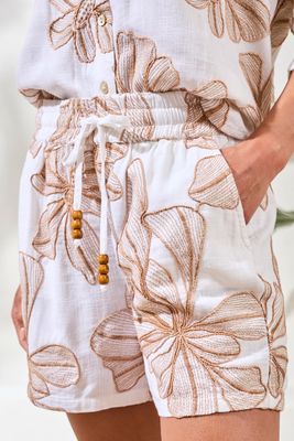 Tribal Print Pull on Short with Drawcord