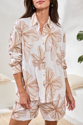 Tribal Print Long Sleeve Blouse