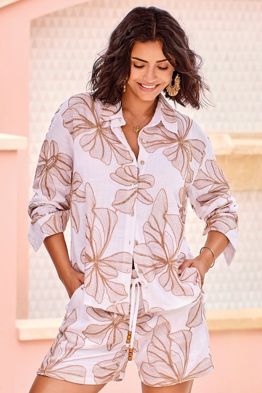 Tribal Print Long Sleeve Blouse