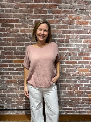 Me &amp; Gee Cotton Gauze Short Sleeve Rose