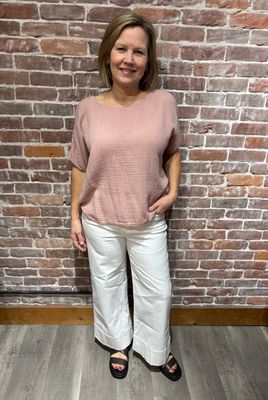Me &amp; Gee Cotton Gauze Short Sleeve Rose
