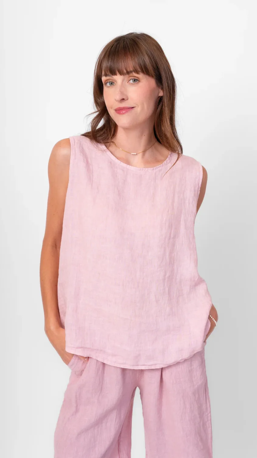 Me & Gee Linen Tank Rose Me & Gee Linen Tank Rose