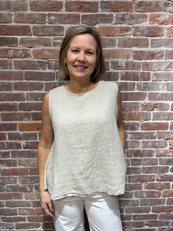 Me &amp; Gee Linen Tank Seashell