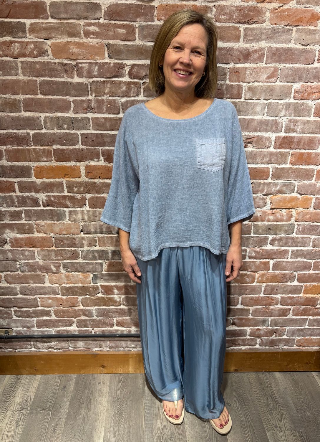 Me & Gee Viscose Flowy Pant Blue Jeans Me & Gee Viscose Flowy Pant Blue Jeans