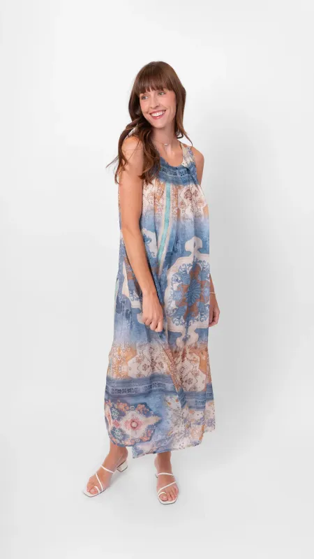 Me &amp; Gee Mixed Print Dress Blue Jeans