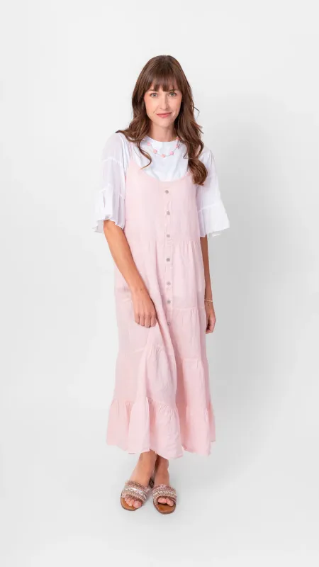 Me &amp; Gee Babydoll Linen Dress Rose