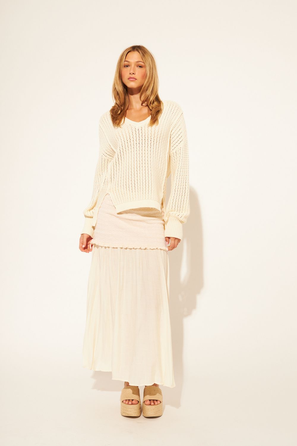 John + Jenn Avalon Sweater Antique Ivory