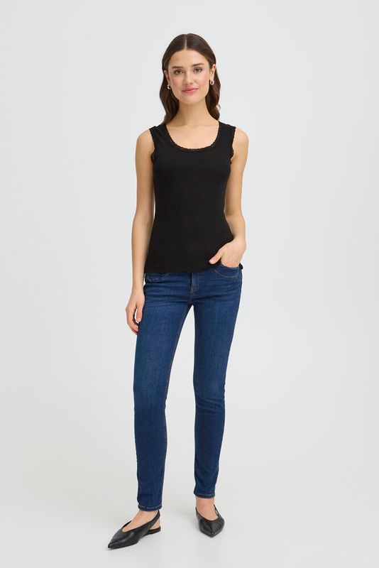 Fransa FRHizamond Tank Top Lace Detail Black