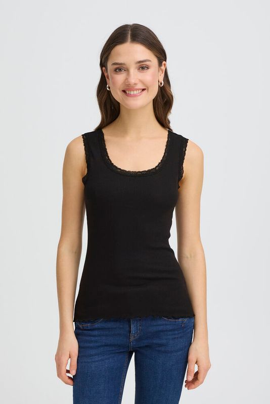 Fransa FRHizamond Tank Top Lace Detail Black