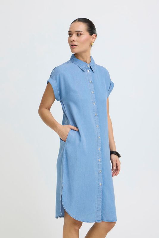 B. Young BYKosmo Light Denim ShortSleeve Dress