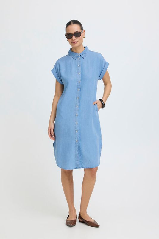 B. Young BYKosmo Light Denim ShortSleeve Dress