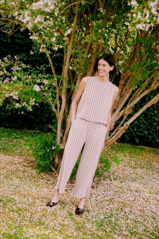 B. Young BYFalakka Crop Pant Woodsmoke Check