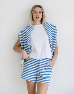 Brunette the Label Striped Core Short Blue/Cream