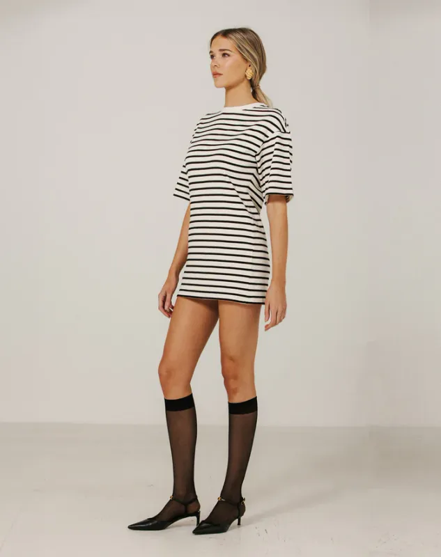 Brunette the Label Striped TShirt Dress