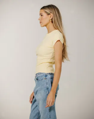 Brunette the Label Ribbed Cap Sleeve Tee Limoncell