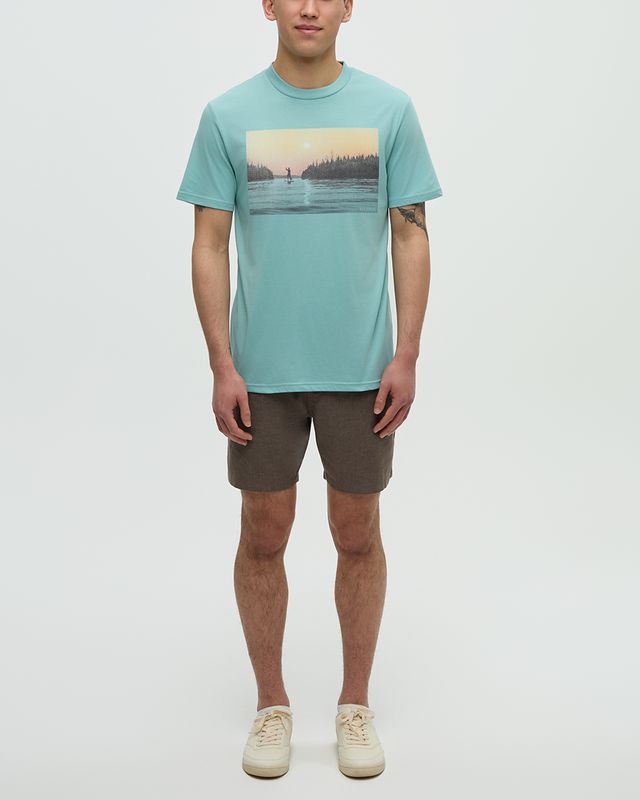 Ten Tree M Serene Lake TShirt Turquoise Sky/Sunset