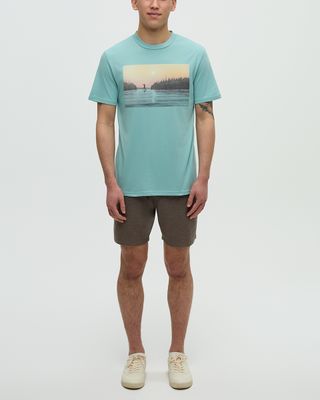 Ten Tree M Serene Lake TShirt Turquoise Sky/Sunset