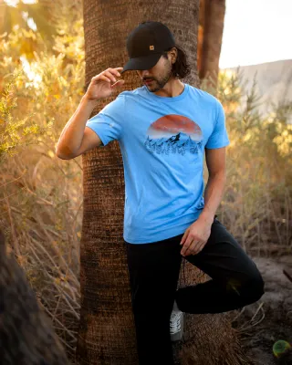Ten Tree M Vintage Sunset T-Shirt Blue Lagoon Heather