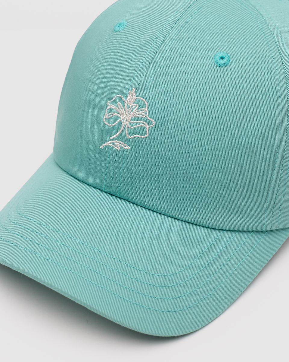 Ten Tree Embroidered Haiti Peak Hat Turquoise Sky/Vintage White