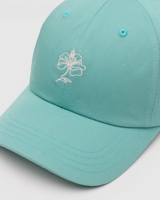 Ten Tree Embroidered Haiti Peak Hat Turquoise Sky/Vintage White