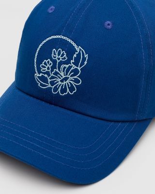 Ten Tree Daisy Embroidered Peak Hat Nightfall/Turquoise Sky