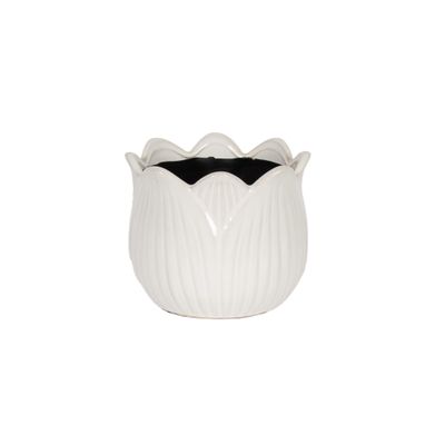 Bacon Basketware White Tulip Pot Large