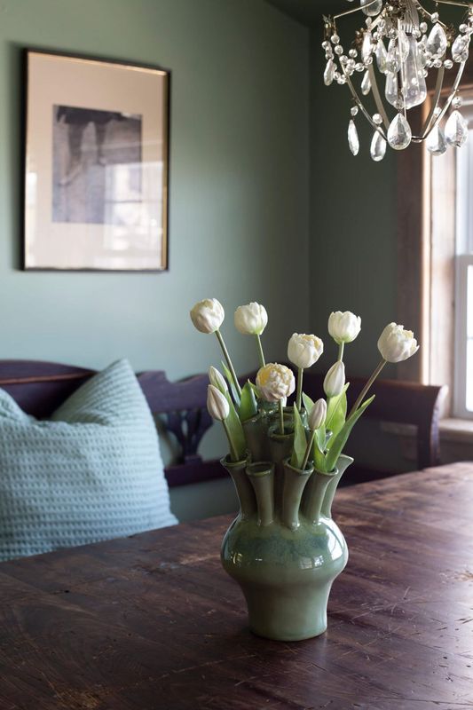 Bacon Basketware Green Multi Stem Ceramic Vase