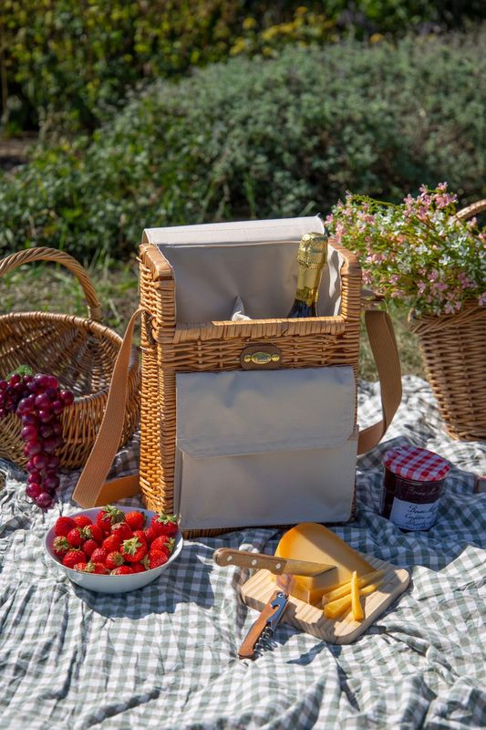 Bacon Basketware Willow 2 Wine Bottle Bag