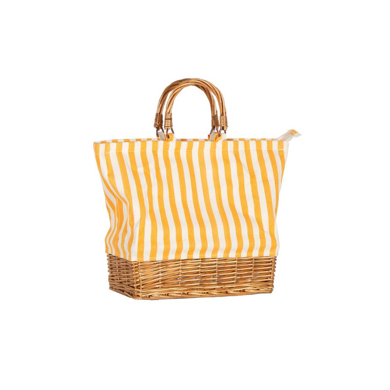 Bacon Basketware Rectangular Willow Base Orange/White Striped