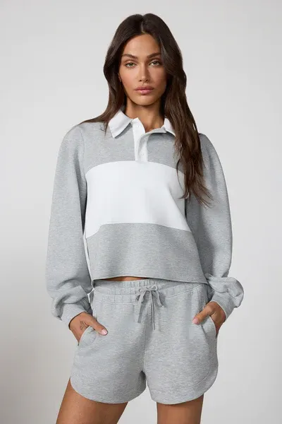 MPG Dreamweave Puff Sleeve Rugby Heather Concrete