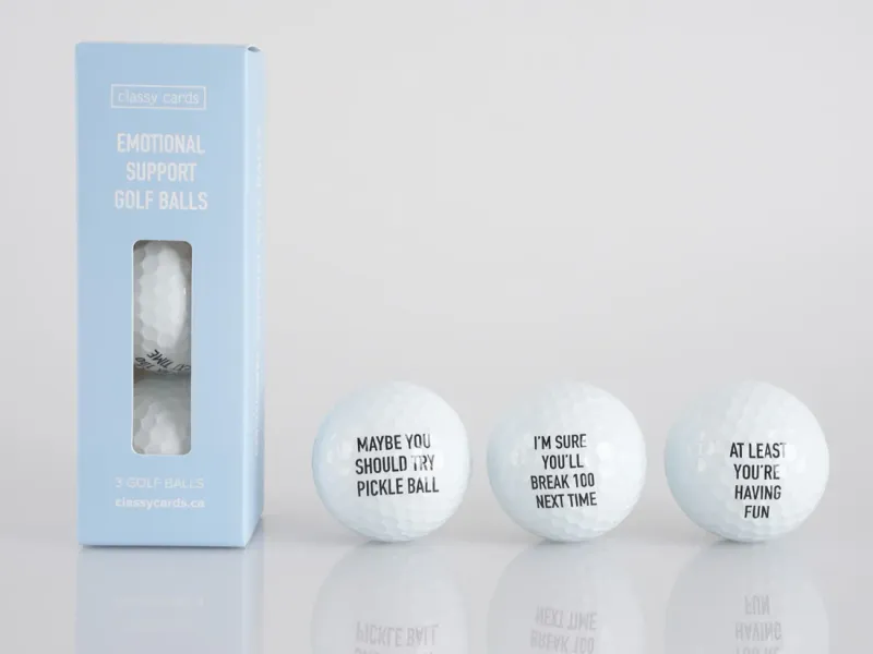 Classy Cards Golf Balls Emotional Support