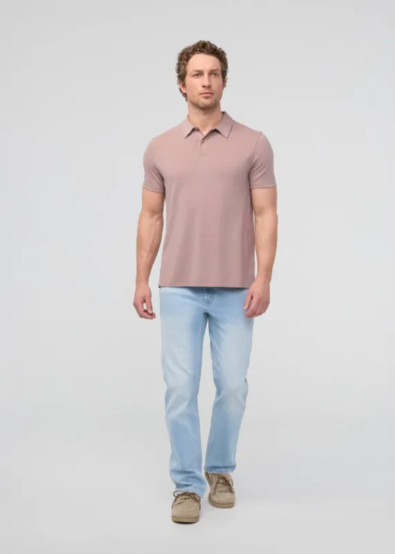 DUER Performance Polo Air Flow Pique Hazy Mauve