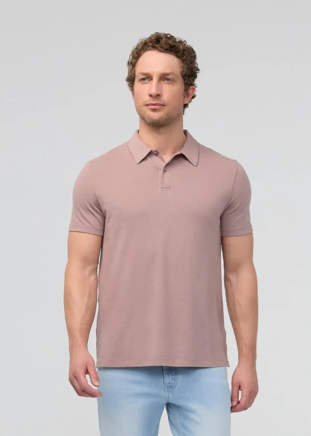 DUER Performance Polo Air Flow Pique Hazy Mauve