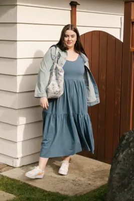 Smash + Tess Lake Maxi Dress Stone Blue
