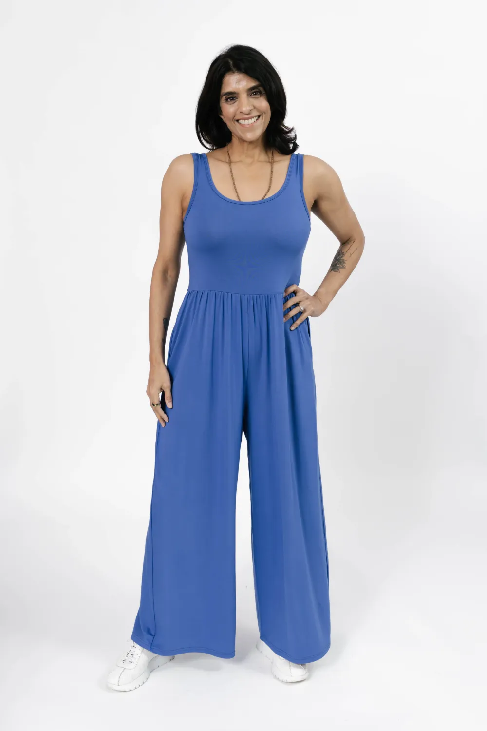Smash + Tess Camille Wide Leg Romper Sapphire