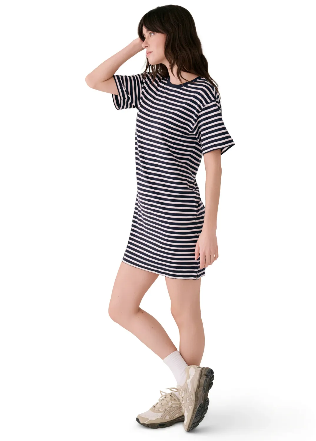 Lole Dynamic Tee Dress Dynamic Stripe Outerspace