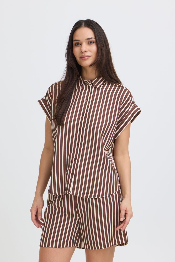 B. Young BYEvino Stripe Shirt French Roast