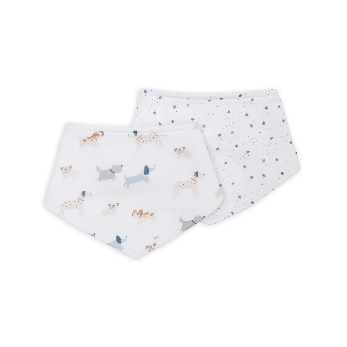 Lulujo Bandana Bibs 2 Pack Puppy Dogs &amp; Stars