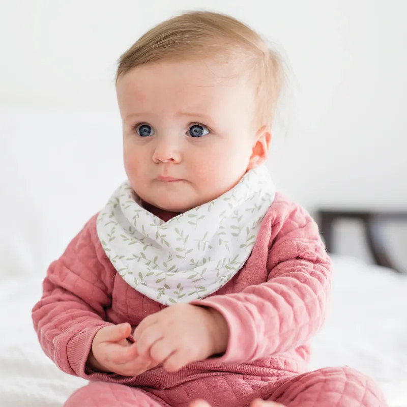 Lulujo Bandana Bibs 2 Pack Daisies &amp; Greenery