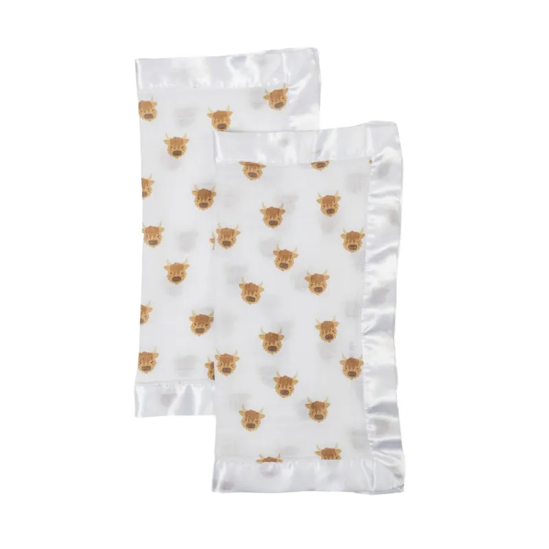 Lulujo Security Blankets 2 Pack Highland Cow