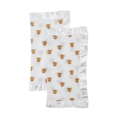 Lulujo Security Blankets 2 Pack Highland Cow
