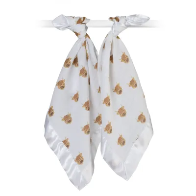 Lulujo Security Blankets 2 Pack Highland Cow