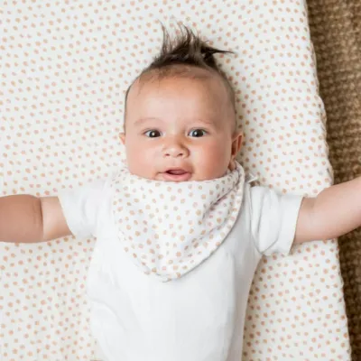 Lulujo Bandana Bibs 2 Pack Yellow Wildflowers & Dots