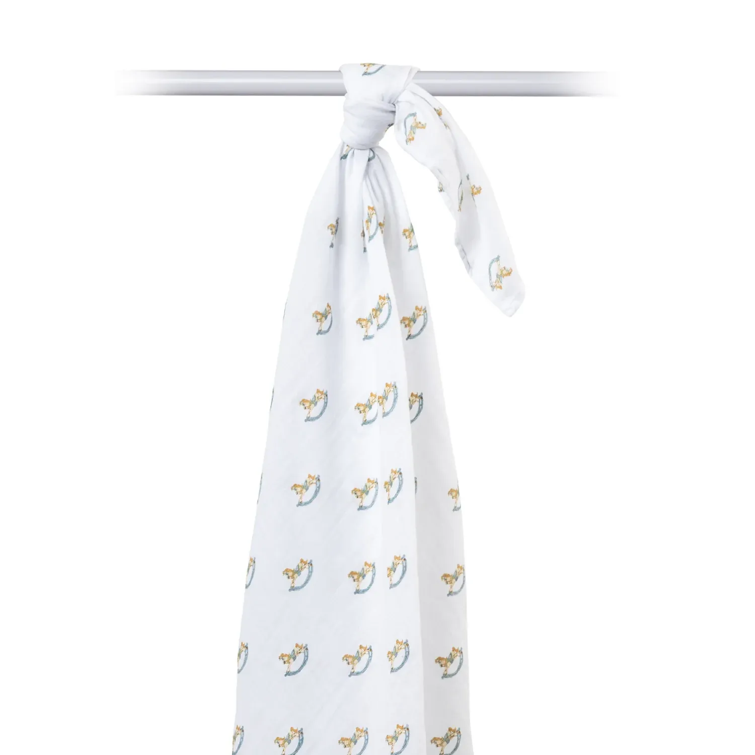 Lulujo Classic Muslin Swaddle Blanket Rocking Horse