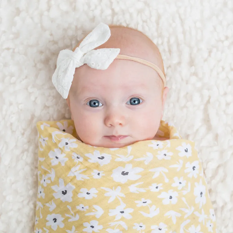 Lulujo 2Pack Cotton Muslin Swaddle Wildflowers & Dots