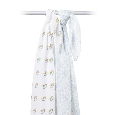 Lulujo 2Pack Cotton Muslin Swaddle Rocking Horse &amp; Toile