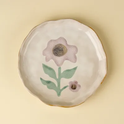 Indaba Painted Petals Plate Medium Aster