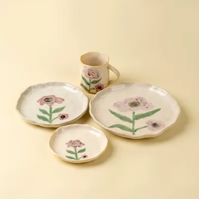 Indaba Painted Petals Plate Medium Aster
